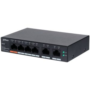 Router Dahua CS4006-4ET-60, Switch PoE de 6 Puertos Administrable, 4 Puertos PoE 10/100, 2 Puertos Uplink 10/100/1000, 60 Watts Totales