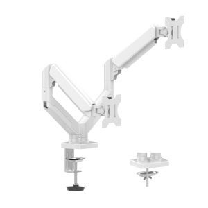 Brazo Articulador Para Dos Monitores Naceb (NAa-0215), Brazo Articulador Para Dos Monitores Na-0215 Blanco Dsa2102