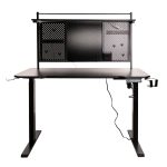 Escritorio Gamer fibra de carbón (NA-0647), Electrico, Incluye Accesorios, fibra de carbono, color negro Modelo: NA-0647