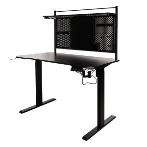 Escritorio Gamer fibra de carbón (NA-0647), Electrico, Incluye Accesorios, fibra de carbono, color negro Modelo: NA-0647