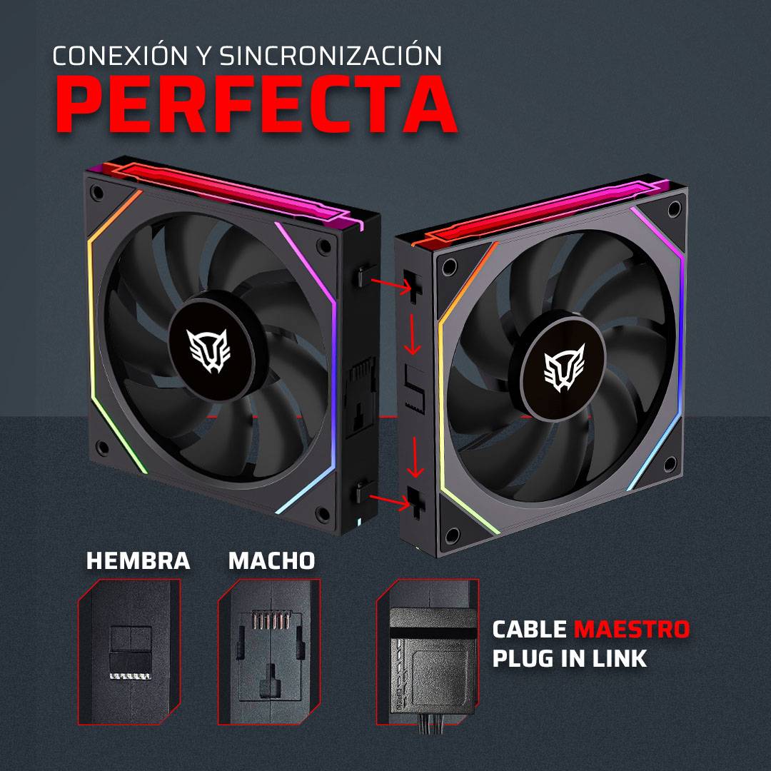 Kit 3 Ventiladores 120mm EOLOX LINK EXL95 Balam Rush Legend Series