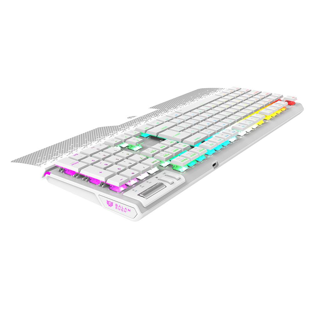 Teclado Gamer Inalámbrico DOMINATE EXPERT GK9791 Balam Rush Legend Series Conecta hasta 5 Dispositivos, Color Blanco, BR-940399