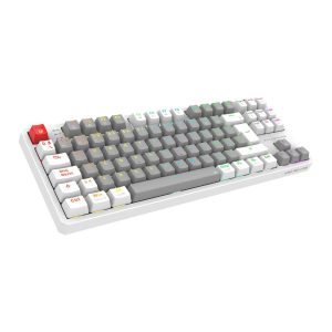 Teclado Gamer Inalámbrico LEVEL PRO GK990 Balam Rush Legend Series, Color Blanco/Gris. BR-940375