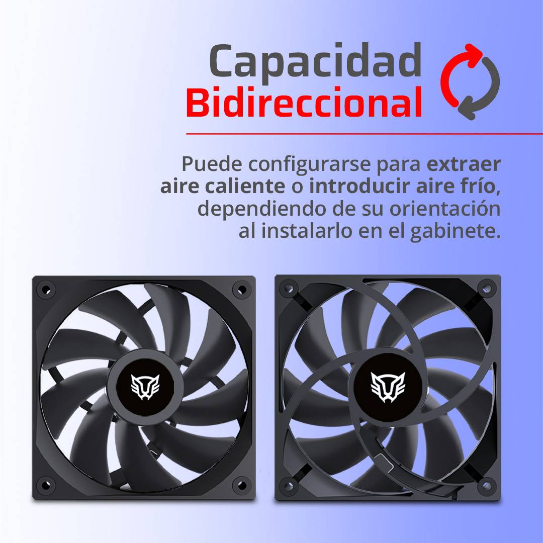 Ventilador de 120mm Balam Rush Eolox Gaziar EXG77 Velocidad: 2000 Rpm Flujo de aire: 88.8 CFM, Ruido: 37.1 dB , 9 Aspas