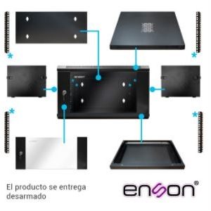 Gabinete de Pared ENSON ENS-RKGB6UD 6U Desarmado 600X450Mm Requiere Ensamblarse