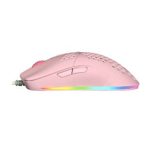 Mouse GAME FACTOR MOG601, Juego, Laser, 16000 DPI, Rosa