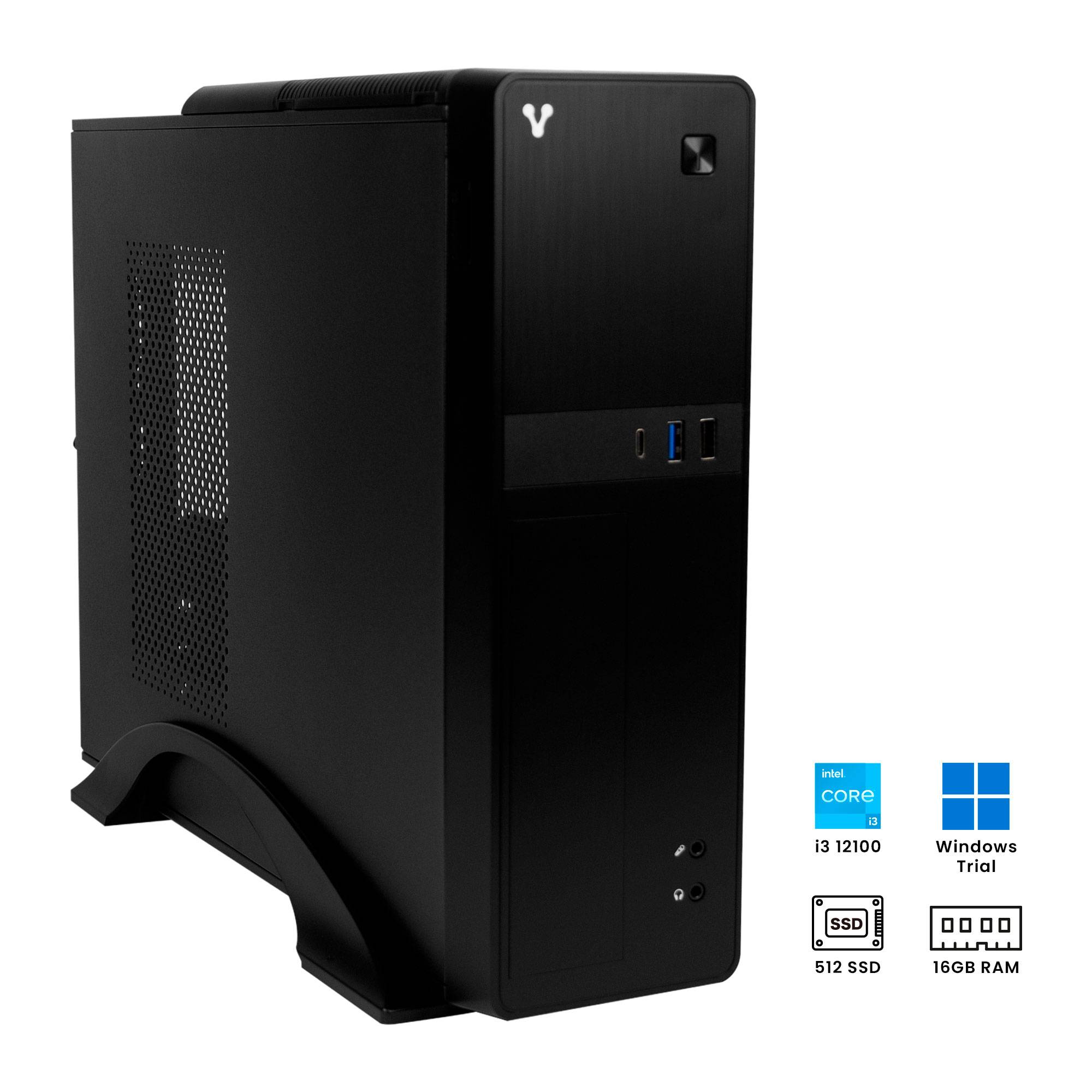 COMPUTADORA VORAGO SLIMBAY 5 CORE I3 12100 16GB 512GB M.2 NODVD WIN TRIAL - 3 años de garantía // Incluye kit de teclado y mouse