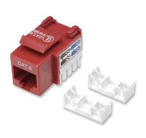 Keystone Jack INTELLINET, Cat 6, De plástico, Rojo