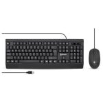 Kit teclado y mouse, Alámbrico USB, 1200 DPI, antiderrames, ultra silencioso, en español, Negro, BROBOTIX 6007198