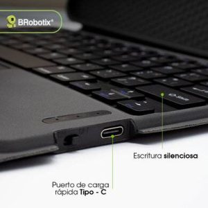 FUNDA CON TECLADO MAGNÉTICO, TECLADO BLUETOOTH Y PANEL TÁCTIL PARA IPAD PRO 13 (M4), 2024, BATERÍA RECARGABLE, 13 PULGADAS, 6007846 BROBOTIX