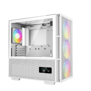 Gabinete Gaming DeepCool CH560 Digital Micro-ATX/Mini-ITX/E-ATX,Digital, USB 3.0, sin Fuente, Incluye 4 Ventiladores, Blanco R-CH560-WHAPE4D-G-1