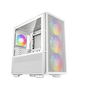 Gabinete Gaming DeepCool CH560 Micro-ATX/Mini-ITX/E-ATX,Digital, USB 3.0, sin Fuente, Incluye 4 Ventiladores, Blanco R-CH560-WHAPE4-G-1