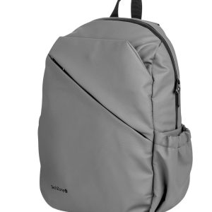 Backpack STYLE TZLBP29-G TECHZONE 16, resistente a salpicaduras 100% Poliéster, color Gris, GARANTIA LIMITADA DE POR VIDA.